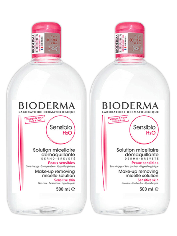 贝德玛（BIODERMA） 舒妍洁肤液500ml卸妆水 *2瓶 组合套装