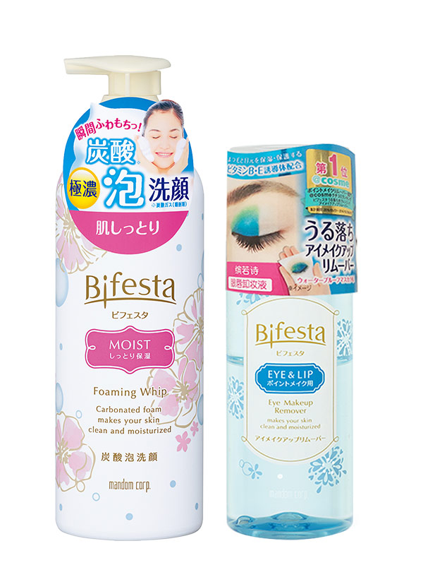 Bifesta缤若诗日本进口碳酸泡沫洁面慕斯浸润型180g/眼唇卸妆液145ml日本漫丹非曼丹水温和清洁无刺激脸部