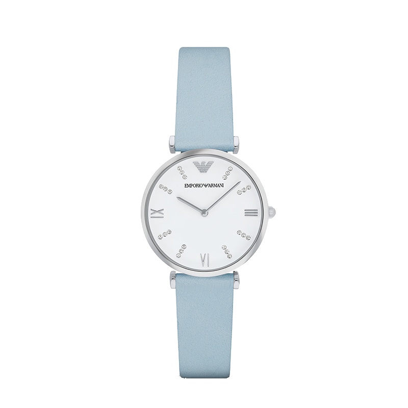 阿玛尼EMPORIO ARMANI手表 商务休闲简约时尚镶钻潮流女士石英表 AR1928