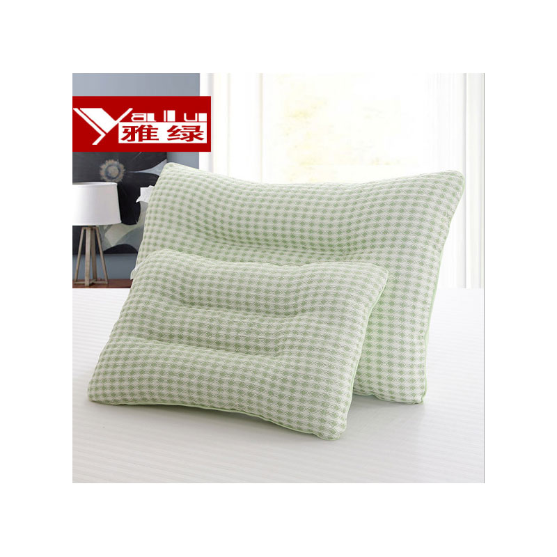 雅绿 家纺 全棉学生印花纤维枕头低枕单人护颈锥保健枕芯