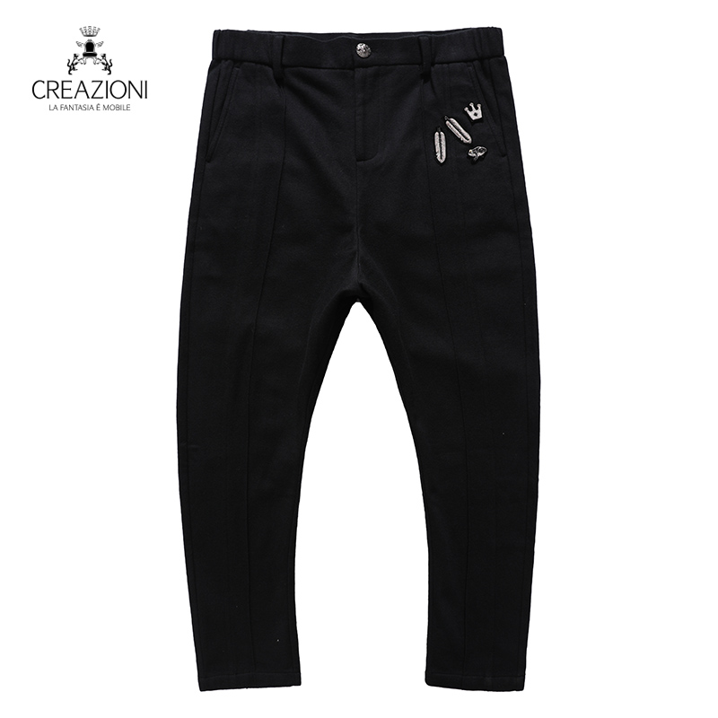CREAZIONI时尚流行黑色针织裤 男士针织裤 C661201910