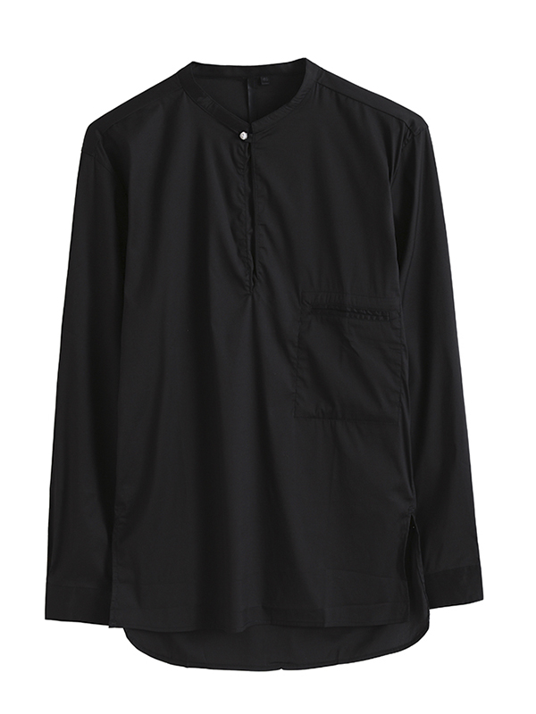 CREAZIONI时尚 长袖纯色黑色T恤 简约大气 春秋款 时尚新品