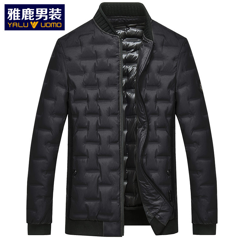 雅鹿男装羽绒服中青年时尚立领羽绒轻便保暖外套S13EDYA19588