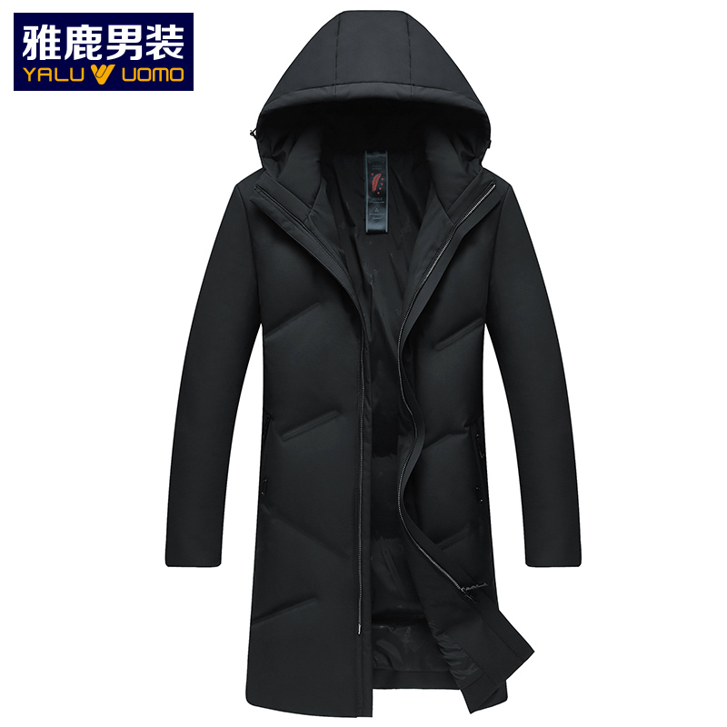 雅鹿男装羽绒服男冬季新款中长款连帽加厚保暖外套S33EDYA08818