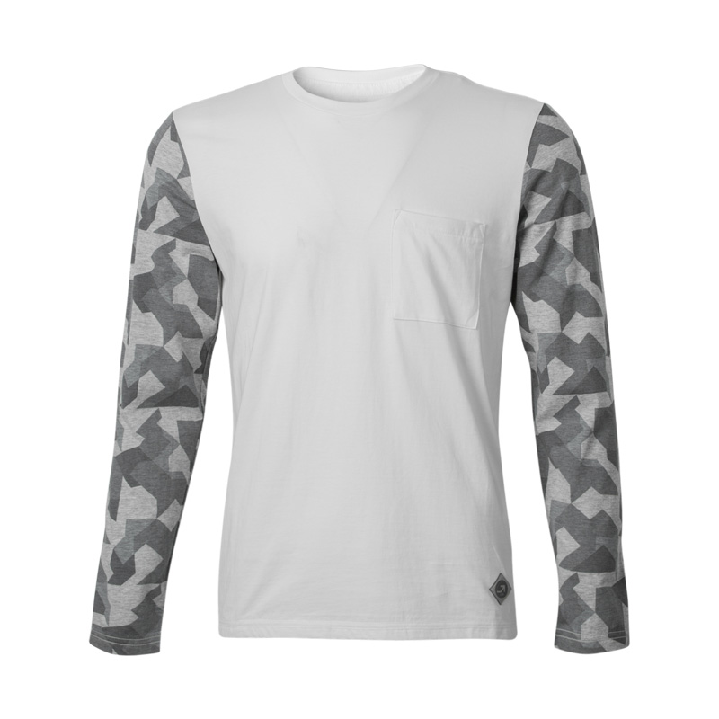 Lee男装 秋季休闲套头长袖全棉白t恤 L15047866K14