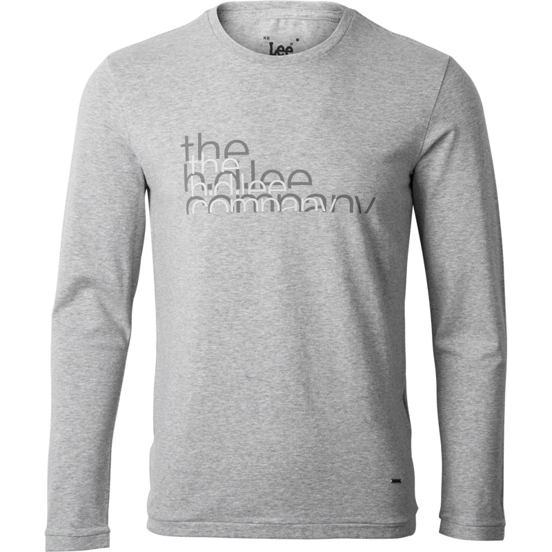Lee男装 男士T恤 秋季灰色休闲套头长袖上衣 L15905K99G3M