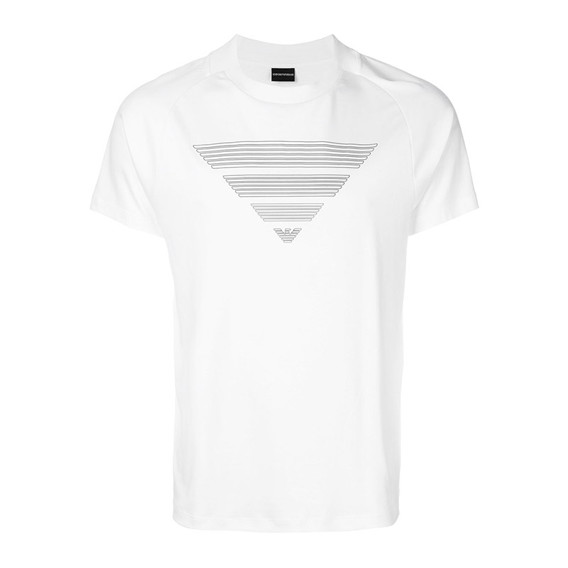 Emporio Armani/安普里奥阿玛尼 大号印纹纯棉男士白色T恤#3Z1T71 1JPRZ 0100