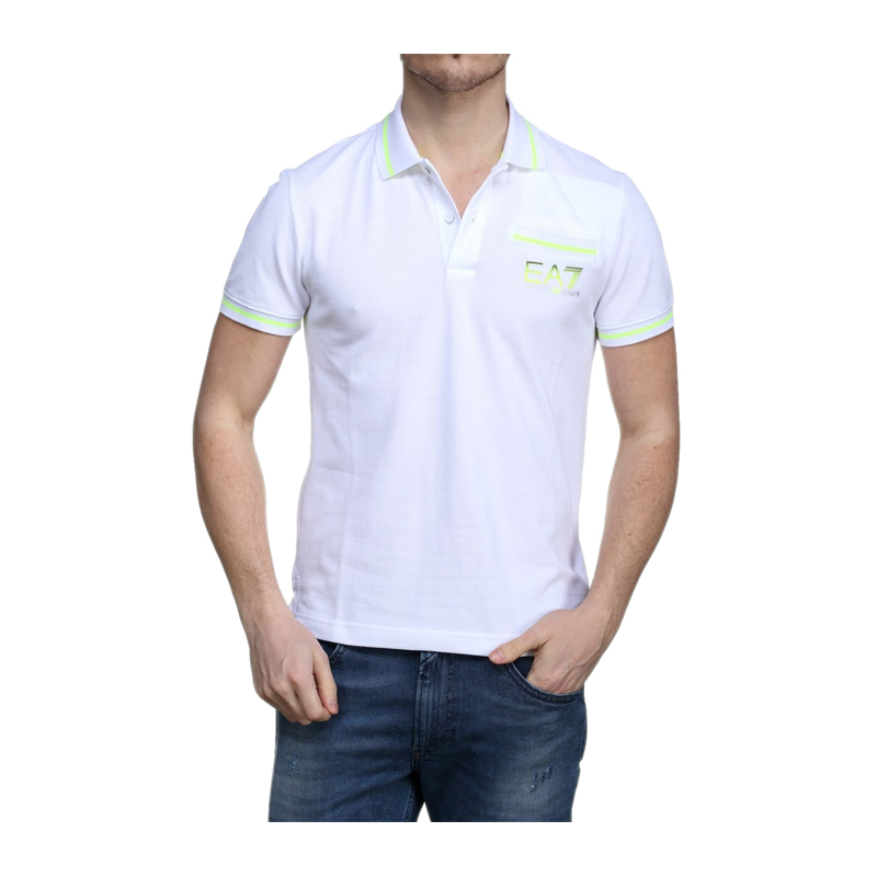 Emporio Armani/安普里奥阿玛尼 EA7系列品牌字母标识白色纯棉男士短袖T恤