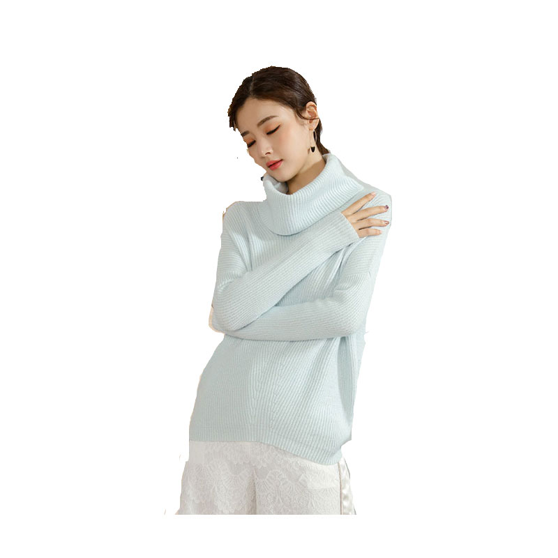 莉莉的 毛衣女2018秋冬新款韩版高领打底衫蝙蝠袖套头宽松针织衫女