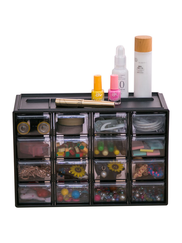 爱丽思桌面化妆品收纳盒储物盒抽屉式整理盒塑料收纳箱