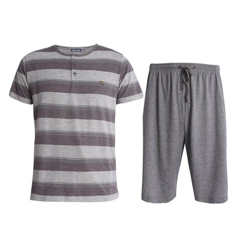 男款短袖短裤家居服套装