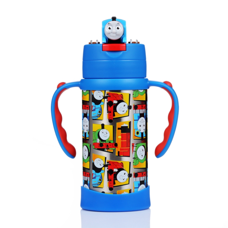 托马斯和朋友(Thomas&Friends)儿童保温杯不锈钢双柄背带吸管杯童趣保温水壶420ml
