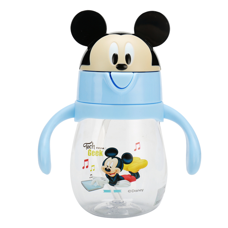 迪士尼（Disney）儿童学饮杯PP硅胶夏季塑料杯宝宝水杯婴儿防漏防呛手柄吸管杯270ml