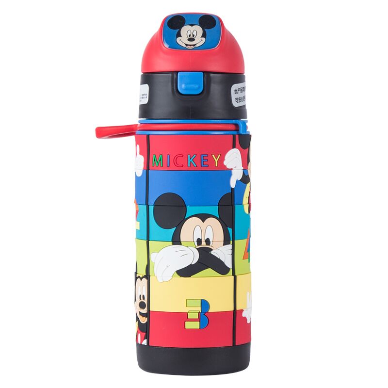 迪士尼（Disney）儿童保温杯宝宝吸管杯防摔小孩不锈钢喝水杯子幼儿园防漏可玩水杯400ML