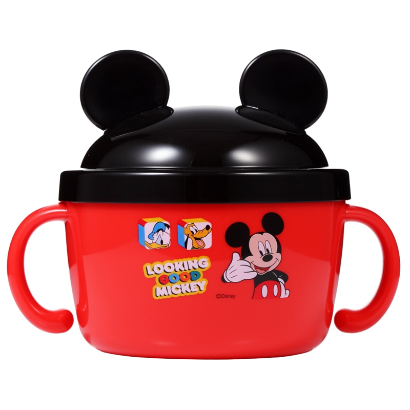迪士尼(Disney)儿童餐具不锈钢带盖双耳碗婴儿碗宝宝家用可爱创意吃饭碗580ML