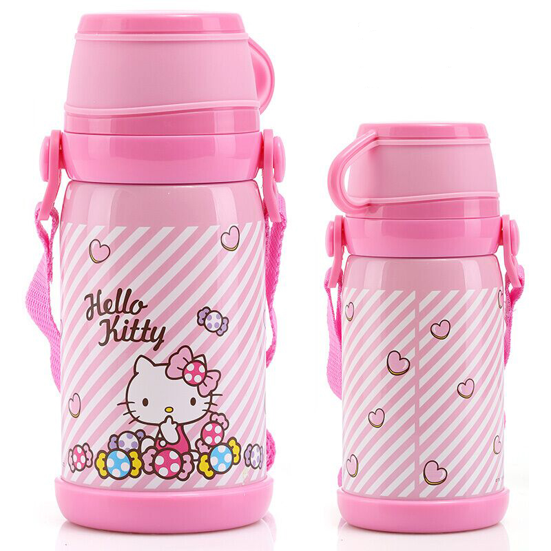 凯蒂猫（HelloKitty）儿童保温杯子学生不锈钢女童卡通便携大容量保温壶宝宝水杯