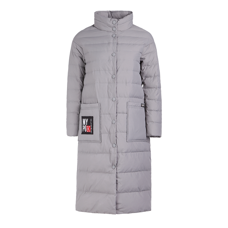 晚白 新款简约通勤百搭减龄韩版气质中长款羽绒服女