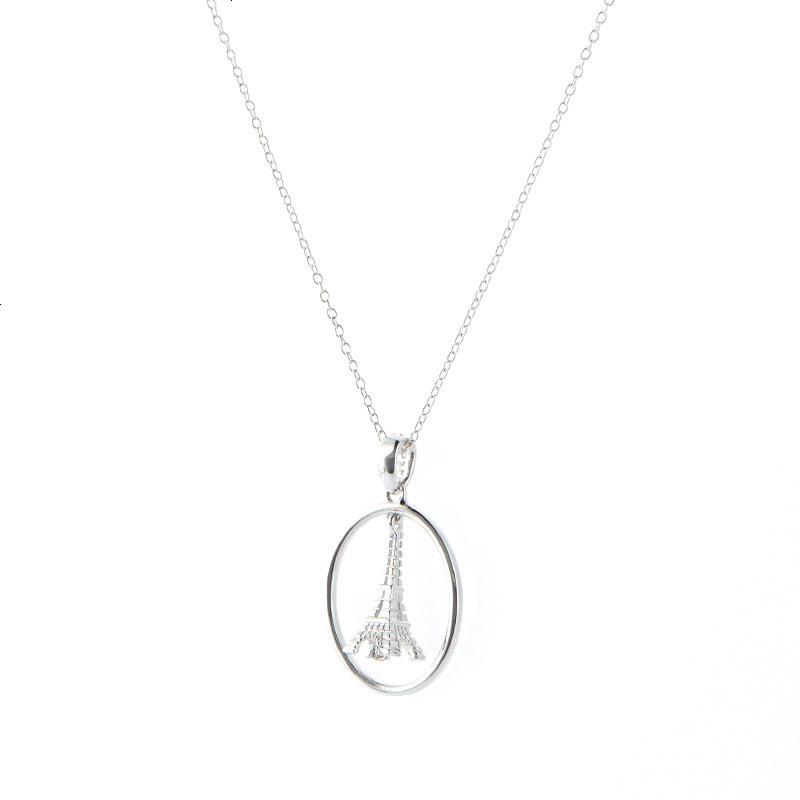 ELLE项链 Eiffel Tower系列 S925银红宝石镀铑饰品 礼物送女友3048100