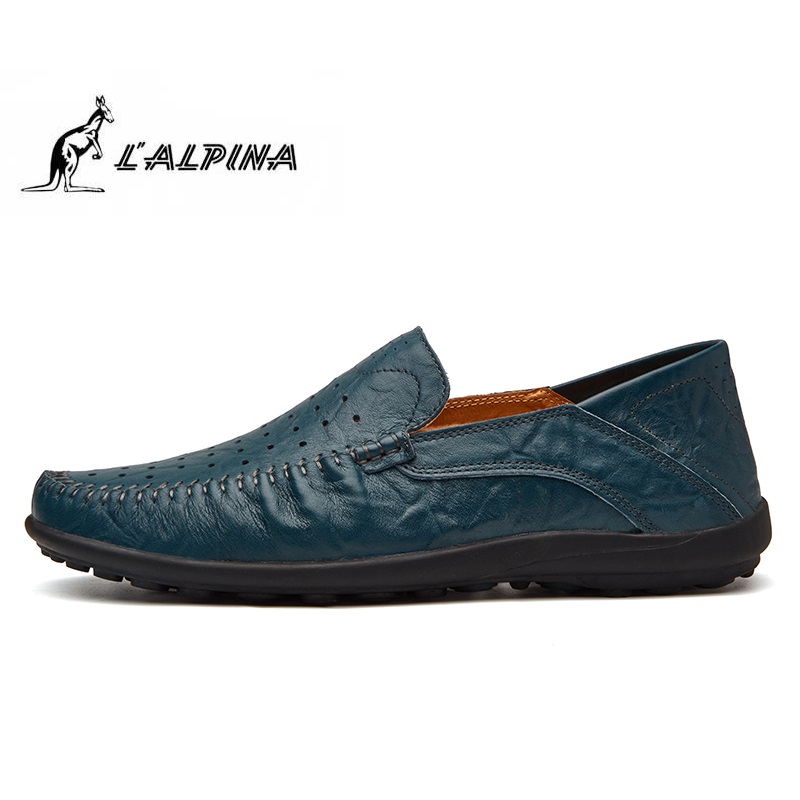 阿尔皮纳(L’ALPINA)意大利袋鼠2018新款老爹豆豆一脚蹬百搭四季休闲防臭鞋男休闲皮鞋