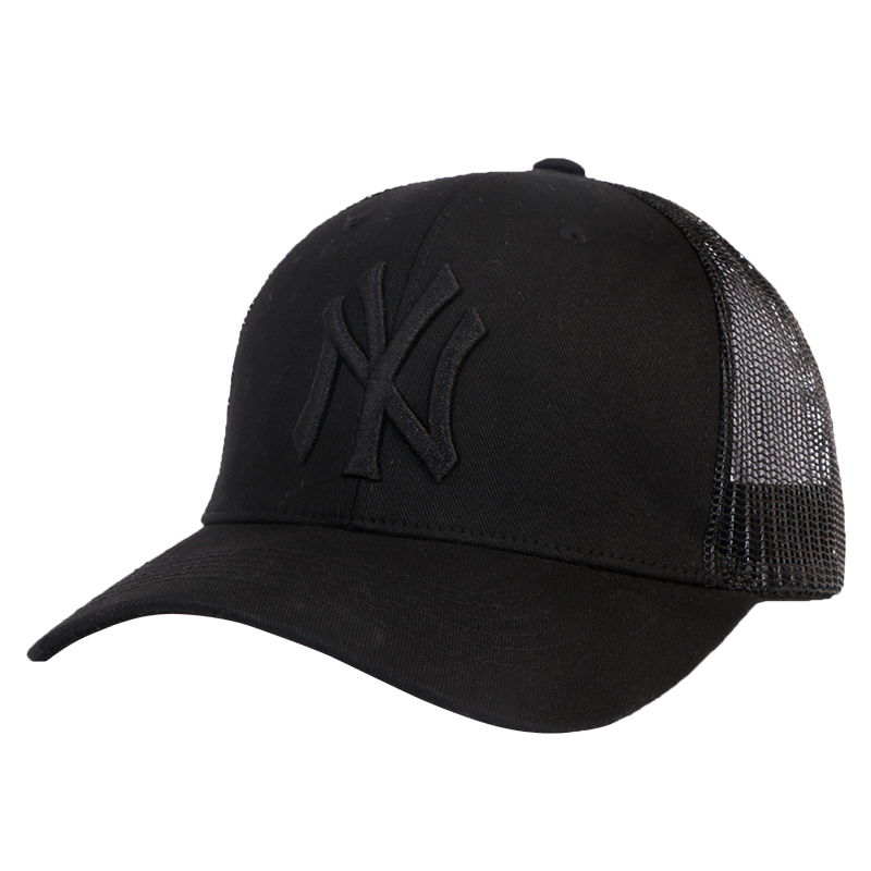 MLB 棒球帽男女通用款NY洋基队情侣透气黑色网眼休闲帽 32CPMF711-50L