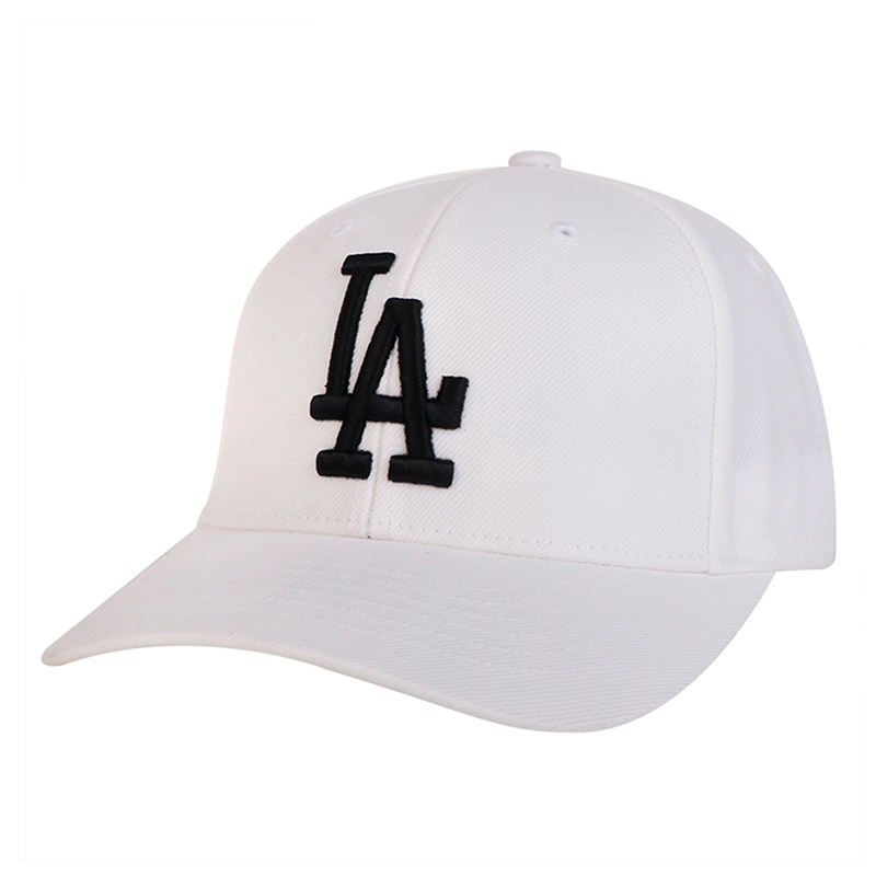 MLB LA道奇棒球帽 防晒遮阳男女款纯白黑标鸭舌帽 32CPIF741-07W