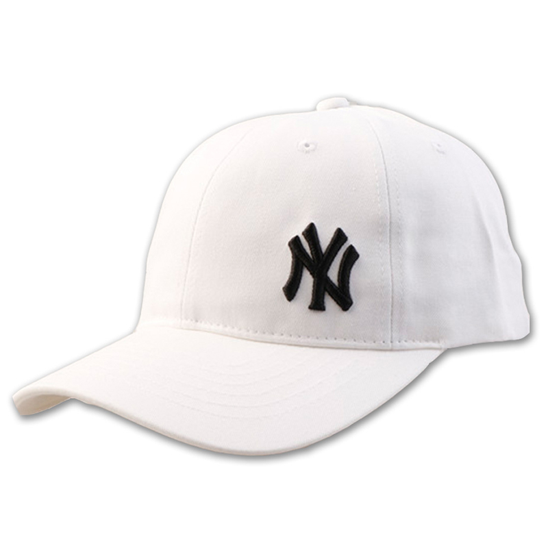 MLB 新款棒球帽 NY洋基队男女款休闲 遮阳纯白小标刺绣嘻哈帽子 F32CPIJ741-50W