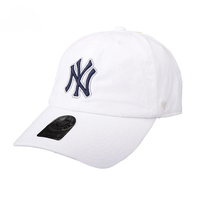 MLB 棒球帽男女款NY鸭舌帽 纯白蓝标软顶47 情侣户外遮阳嘻哈帽 6731068449