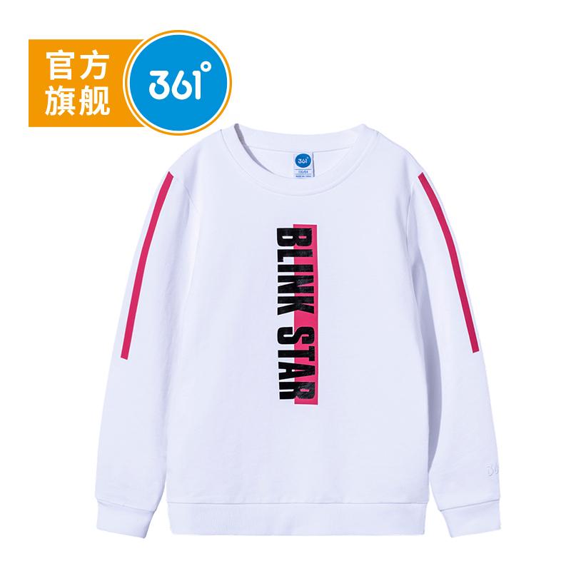 361度童装女童卫衣2019春季字母套头休闲卫衣圆领衫T恤