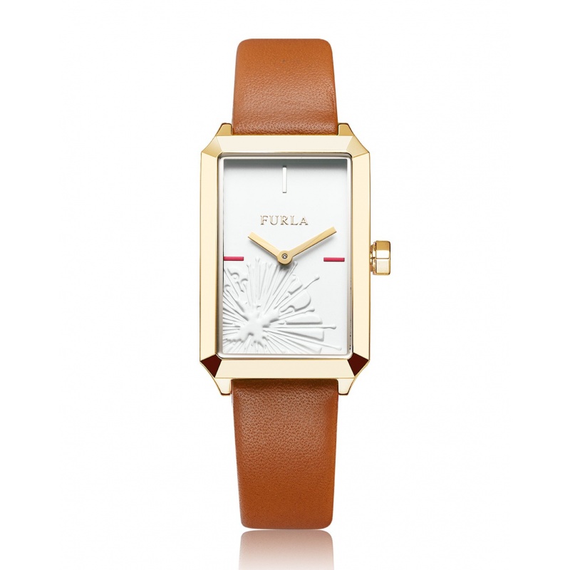 Diana系列手表 镀金时尚进口牛皮棕色石英女表女款防水