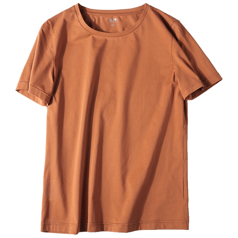 高梵(GOLDFARM)春夏时尚休闲纯色圆领短袖棉质T恤女百搭打底上衣女