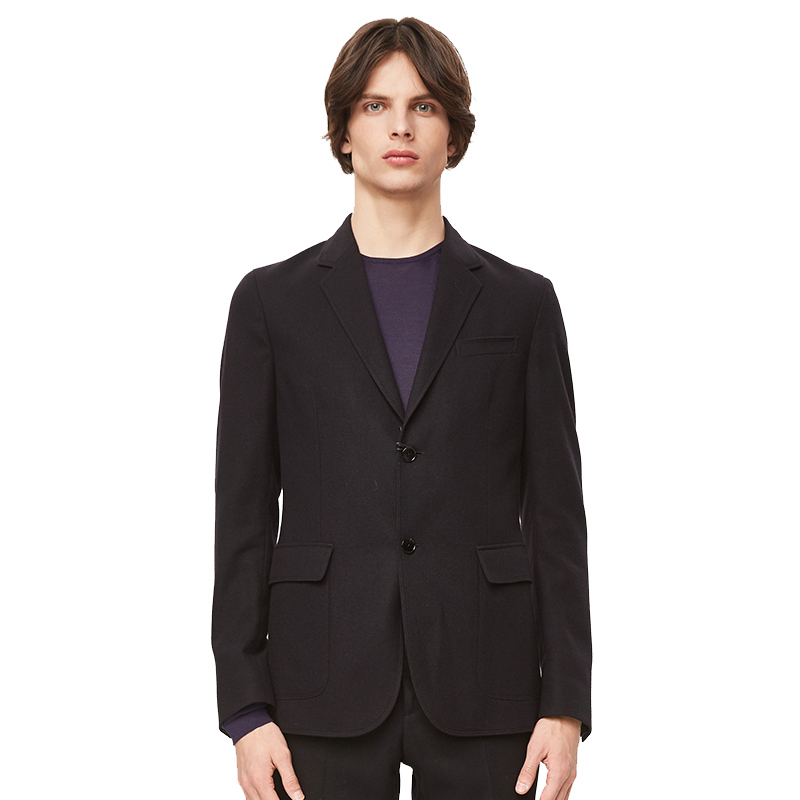 Gucci/古驰 黑色两粒扣羊毛呢料男士西装358078