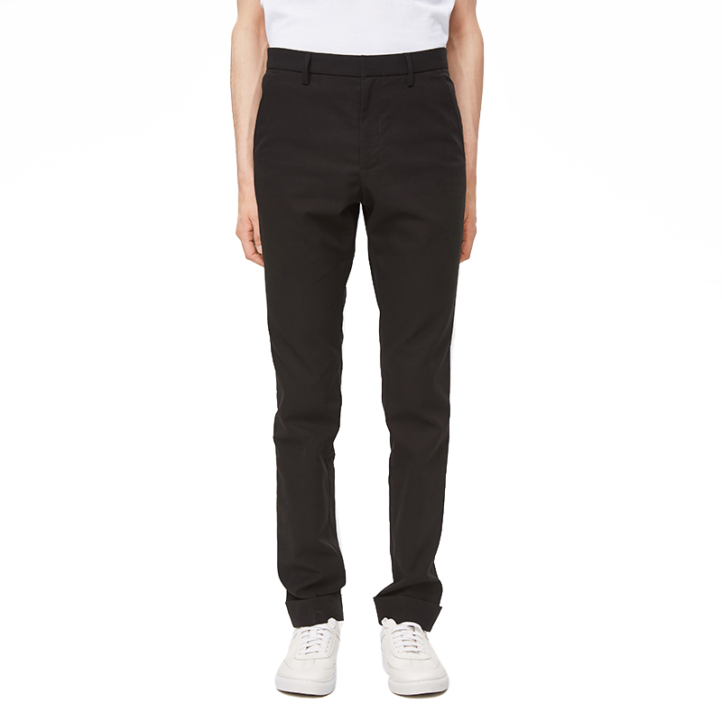 Gucci/古驰 古奇春秋款黑色卷边纯棉男士休闲裤407542