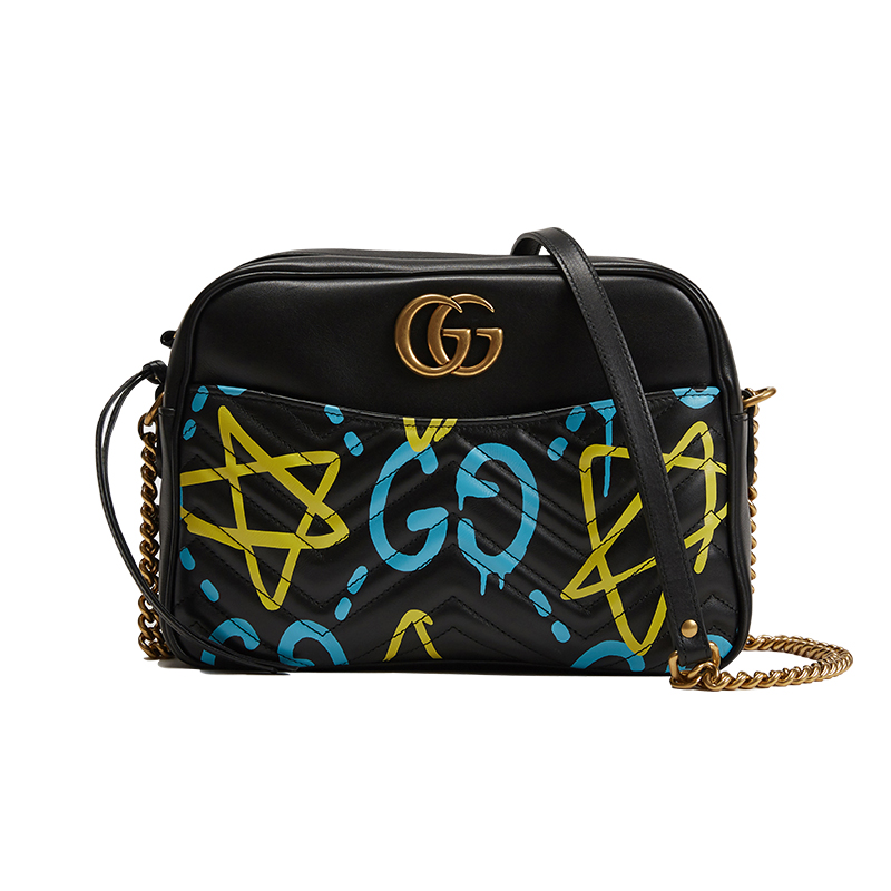 Gucci/古驰 Marmont系列女士GG星星涂鸦绗缝肩背包443499