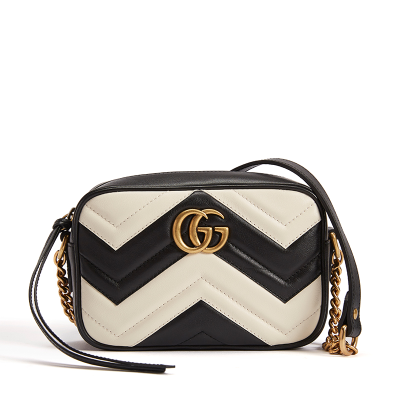 GUCCI/古驰 爱心GG衍缝牛皮革女士拉链单肩包迷你手袋 硬448065