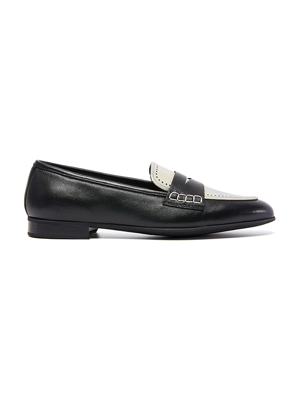 BALLY/巴利 女士皮革黑白撞色单鞋 6223741