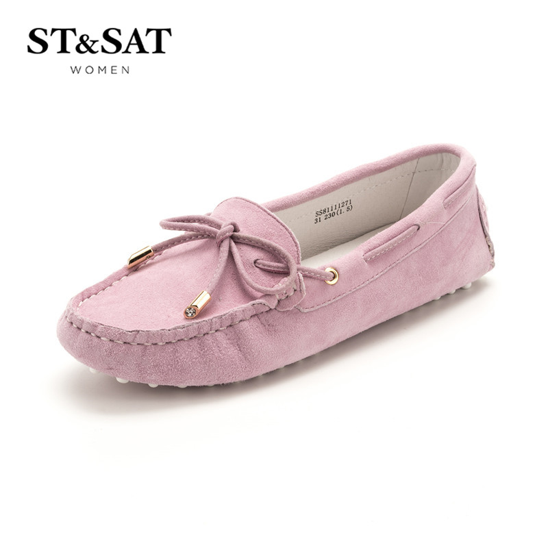 St&Sat/星期六商场同款蝴蝶结豆豆鞋女鞋SS81111271