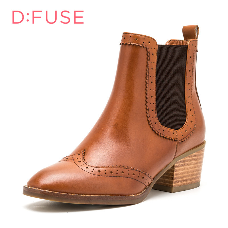 迪芙斯D:FUSE牛皮尖头中跟套脚纯色深口女鞋DF64117338_aCT08