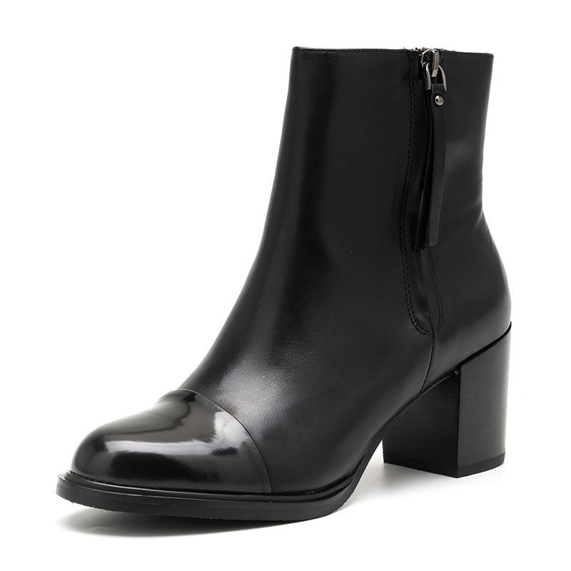 星期六(ST&SAT)冬季圆头中跟粗跟时尚短靴女SS64117063