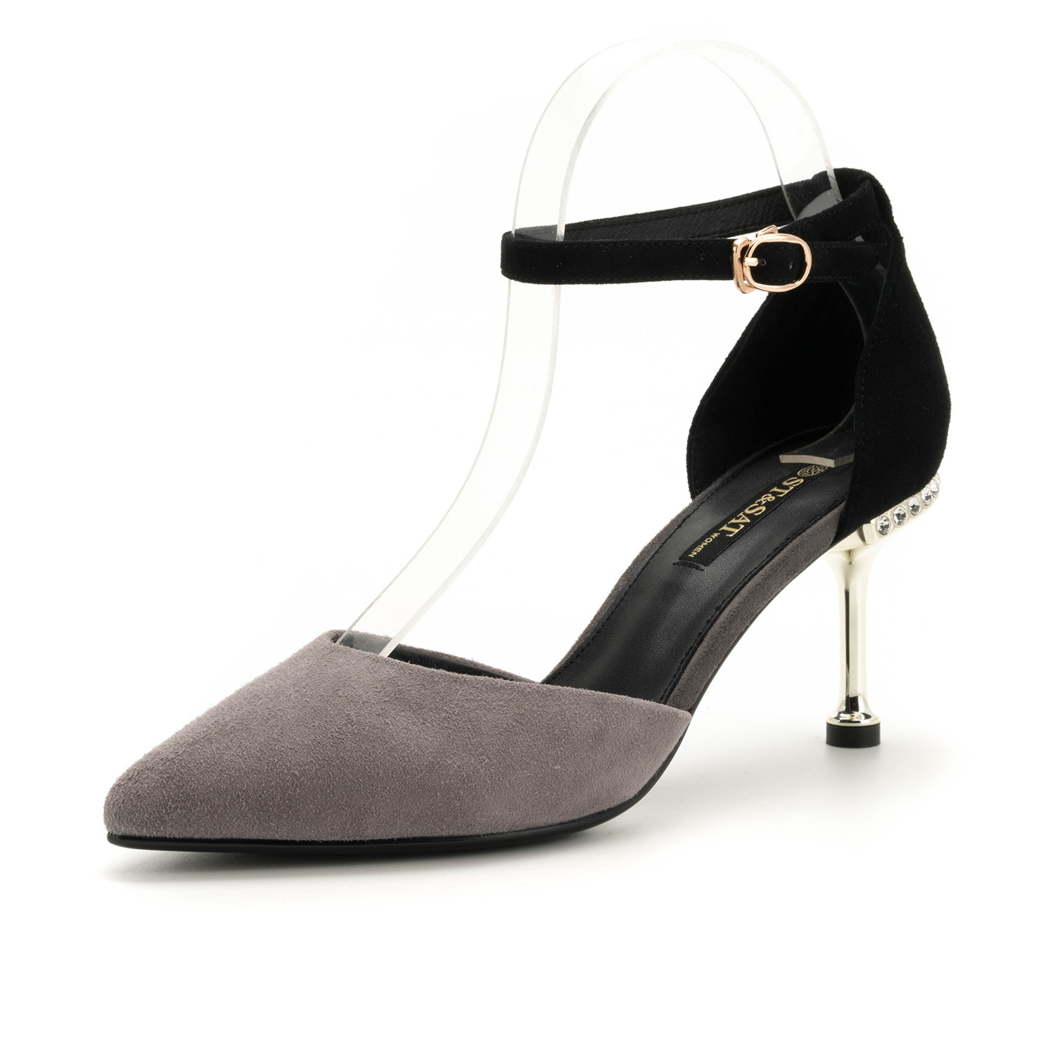 星期六(ST&SAT)绒面羊皮革尖头高跟细跟时尚单鞋女SS81114316