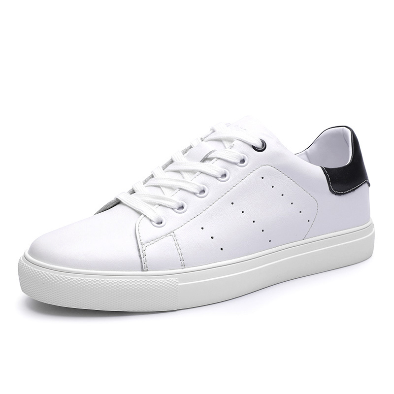 Aolun/澳伦男鞋头层牛皮个性拼色经典时尚休闲鞋男板鞋透气韩版潮流男士小白鞋经典百搭