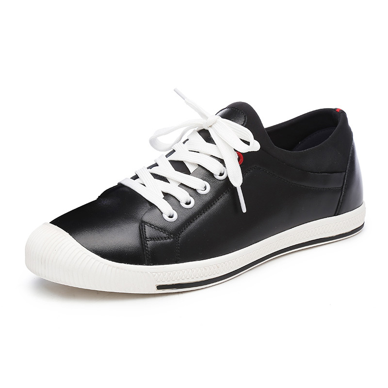 Aolun/澳伦男鞋潮流亮皮头层牛皮系带休闲鞋男时尚男士休闲板鞋舒适透气个性潮鞋