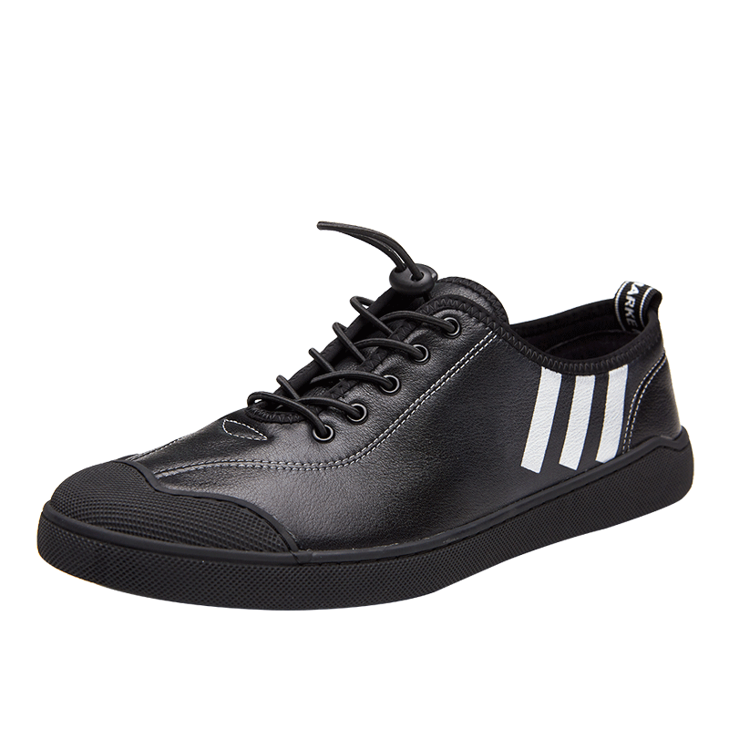 澳伦男鞋秋季潮鞋2018新款软面休闲鞋韩版百搭真皮时尚潮流板鞋男