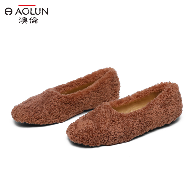 2018秋冬季新款外穿羊羔毛毛毛鞋网红单鞋平底时尚百搭女鞋子