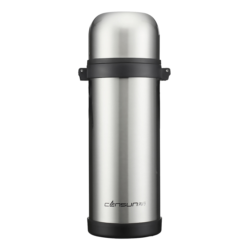 先行 不锈钢保温壶 304不锈钢保温车载暖瓶 带背带1000ml