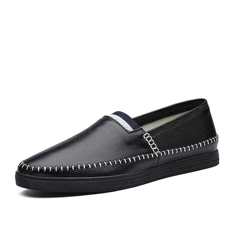 华伦世家(Valln Family)休闲二层牛皮（除牛反绒）豆豆鞋秋新款懒人鞋男鞋套脚休闲乐福鞋