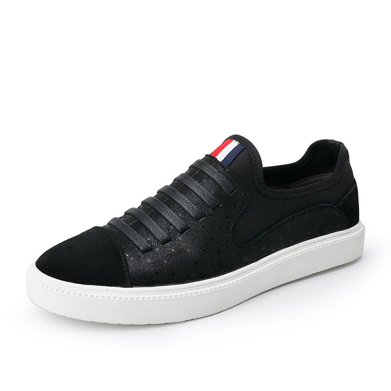 华伦世家(Valln Family)简约二层牛皮（除牛反绒）板鞋男鞋春季潮鞋新款街头休闲板鞋