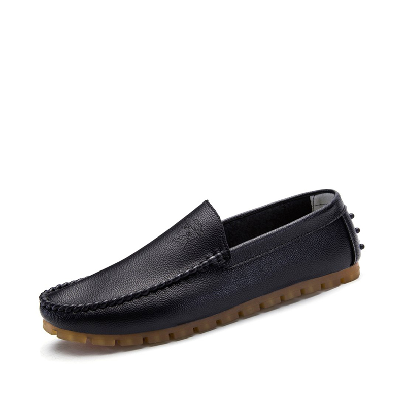 华伦世家(Valln Family)简约二层牛皮（除牛反绒）豆豆鞋男鞋豆豆鞋休闲鞋一脚蹬韩版懒人鞋青年潮流驾车鞋