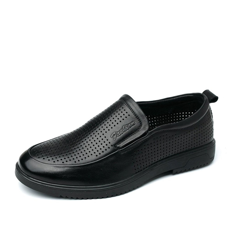 华伦世家(Valln Family)简约二层牛皮（除牛反绒）镂空皮鞋 男鞋冲孔鞋透气舒适商务休闲鞋