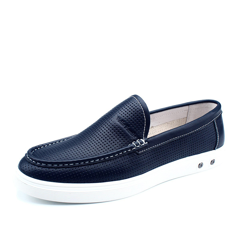 华伦世家(Valln Family)简约二层牛皮（除牛反绒）商务休闲鞋时尚新款透气鞋懒人一脚蹬乐福鞋