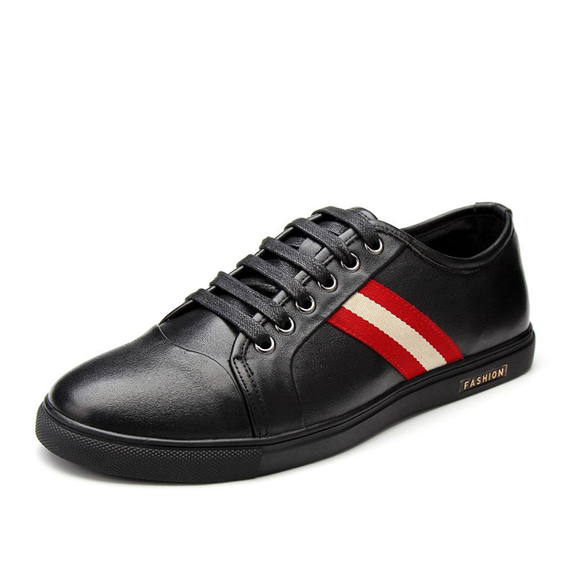 华伦世家(Valln Family)简约二层牛皮（除牛反绒）运动休闲鞋板鞋男韩版青春潮流休闲男鞋